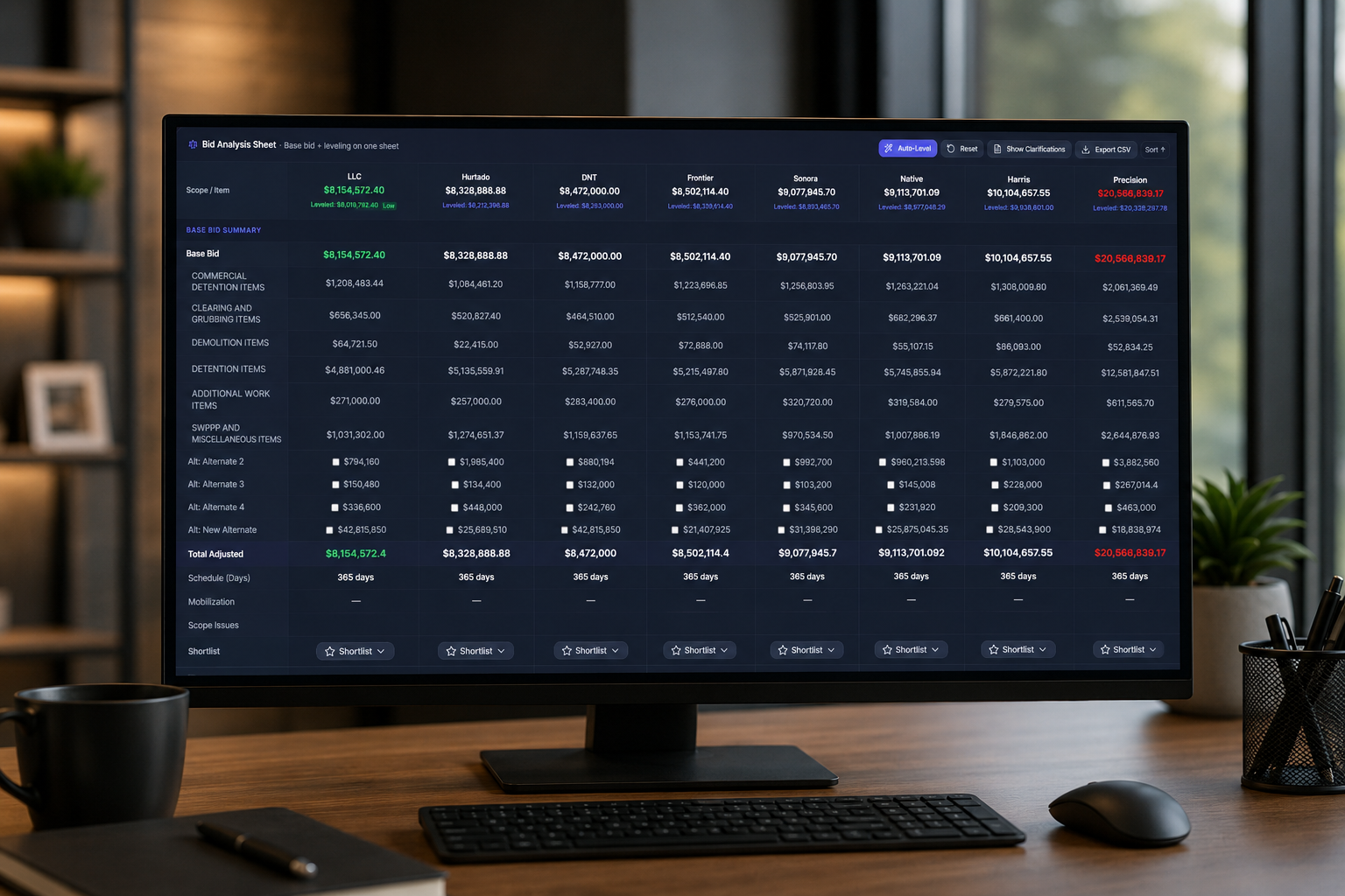 Bid Tab Comparison